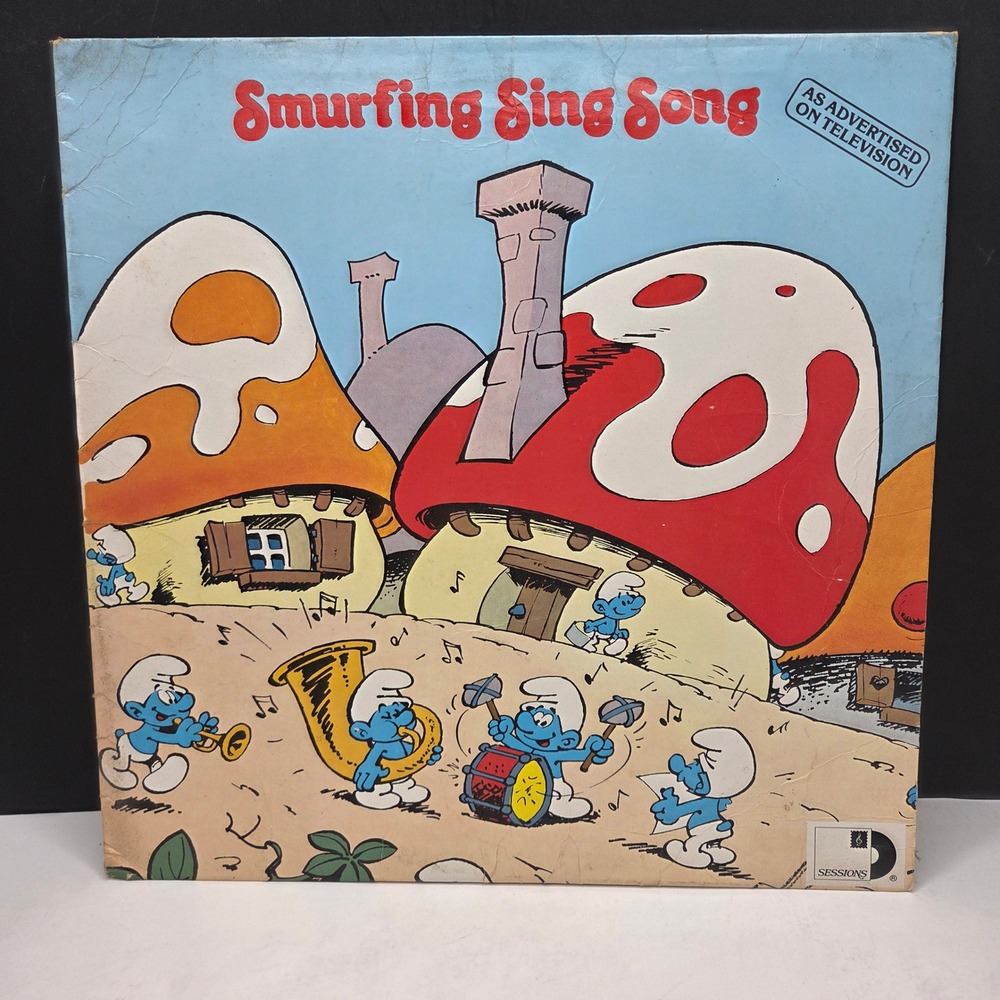Smurfs Smurfing Sing Song Vinyl LP Record 1980 ARI-1018 Vintage 80s Kids Music